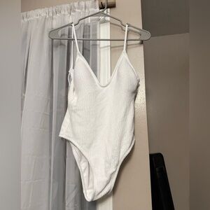 White one piece no boundaries swim suit